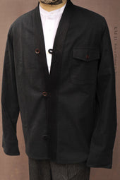 Slub Cotton Tweed Kimono Shirt L