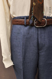 Light Belgian Linen Borough Pants Blue 30 32 34 36