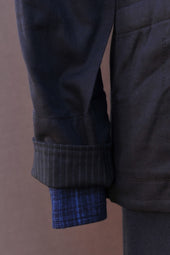 O Hara Shirt Double Gauze In Blue Brown Gauze M L