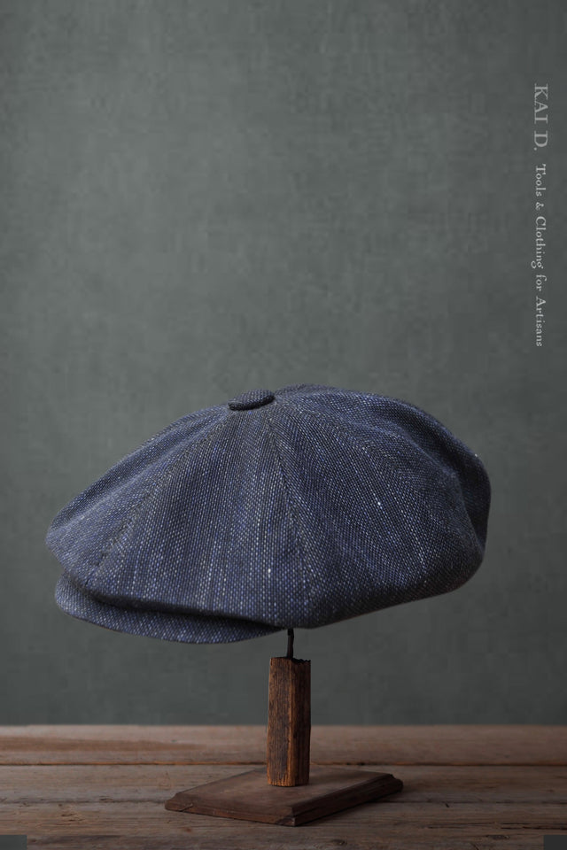 Peaky Hat - Blue Novel slub linen - L