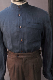 Tanner Shirt Natural Dyed Linen Twill M L Xl