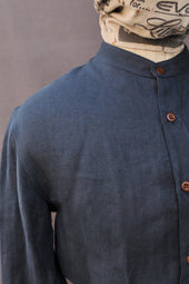 Tanner Shirt Natural Dyed Linen Twill M L Xl