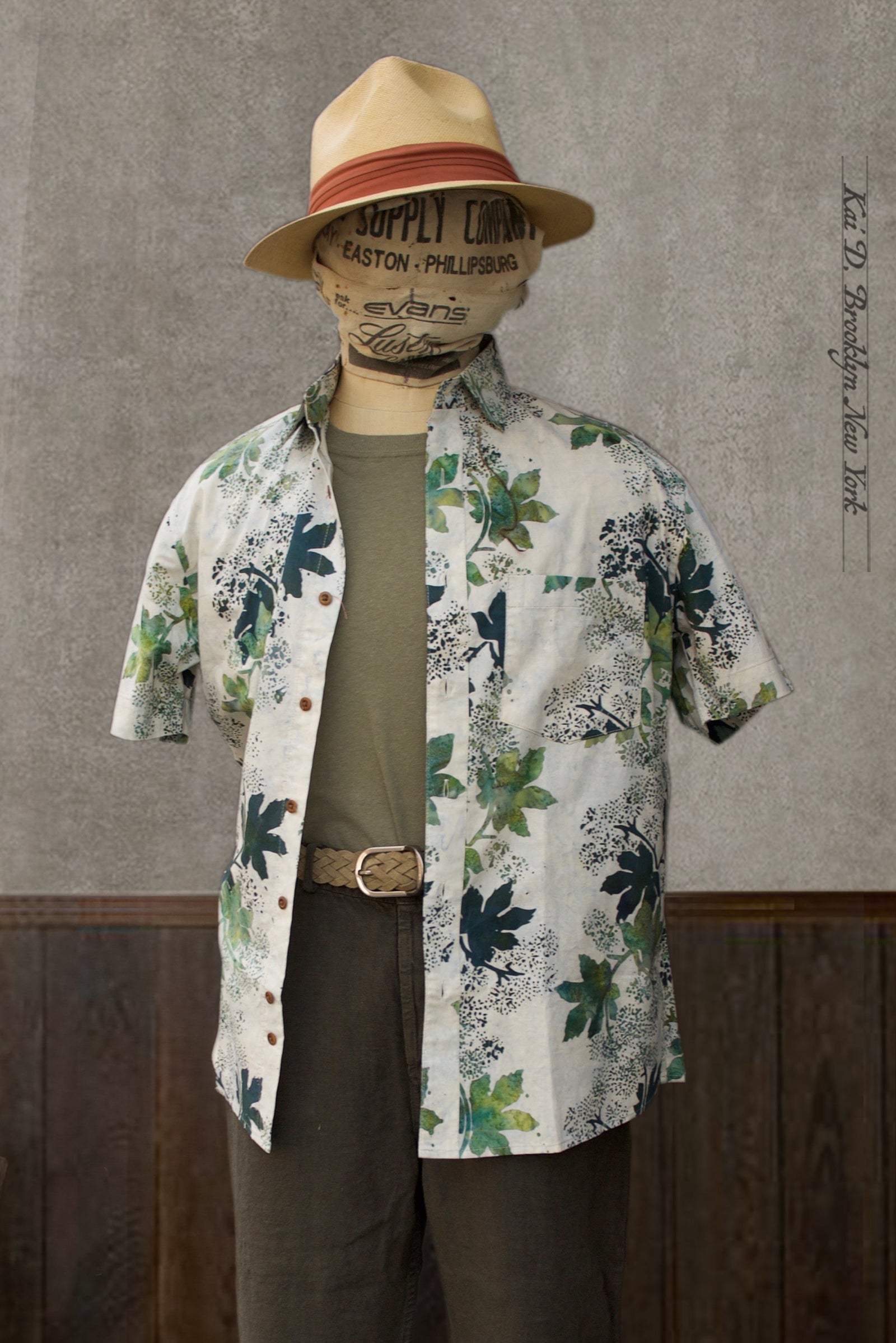 Botanical Print Cotton Cassady shirt - M (NO RETURN)