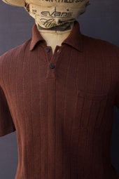 Perforated Stitch Linen Polo Xl
