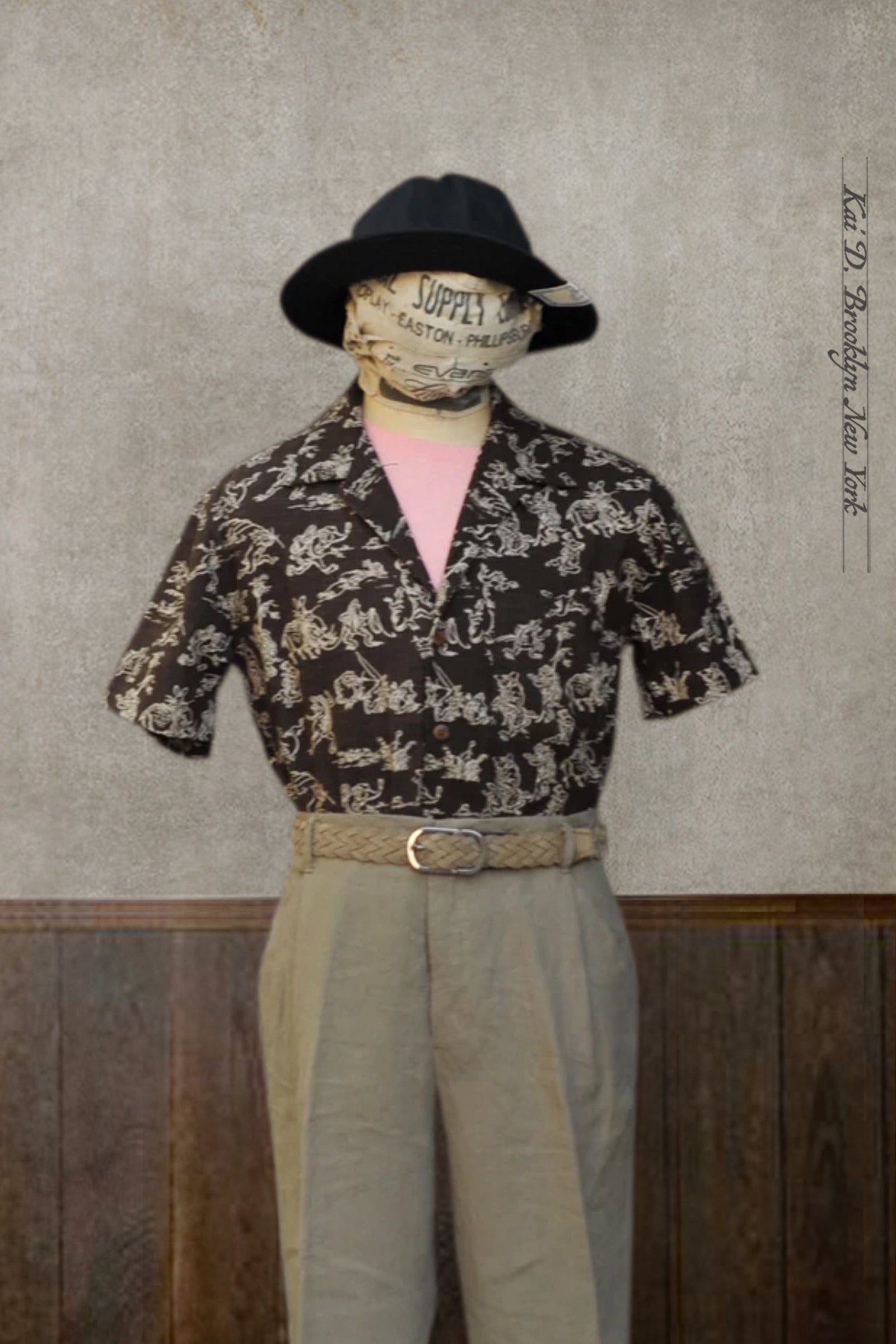 Short Sleeve Slater Shirt - Brown Frog Print - L