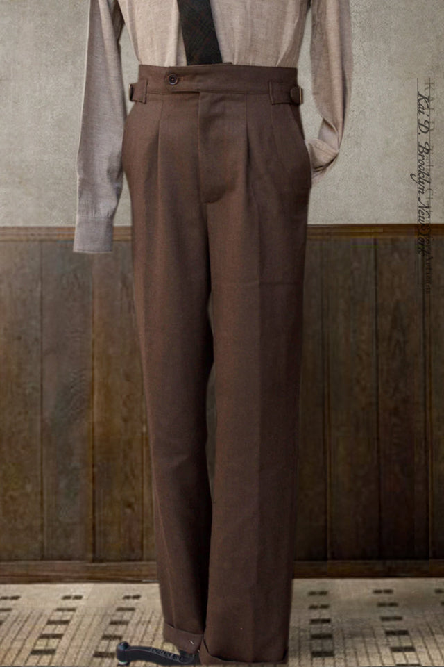 Cooper Pants - British Brown Wool - 34, 36