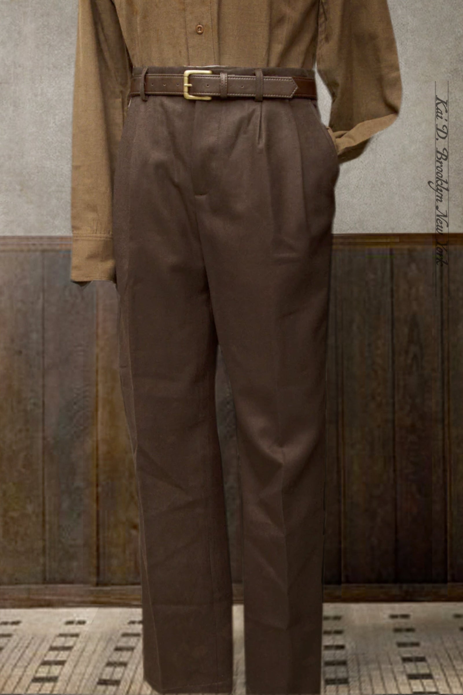 Double Pleat Trousers Deep 34