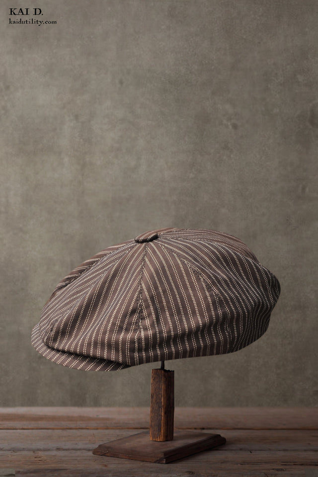 Peaky Hat - Retro brown stripe - M