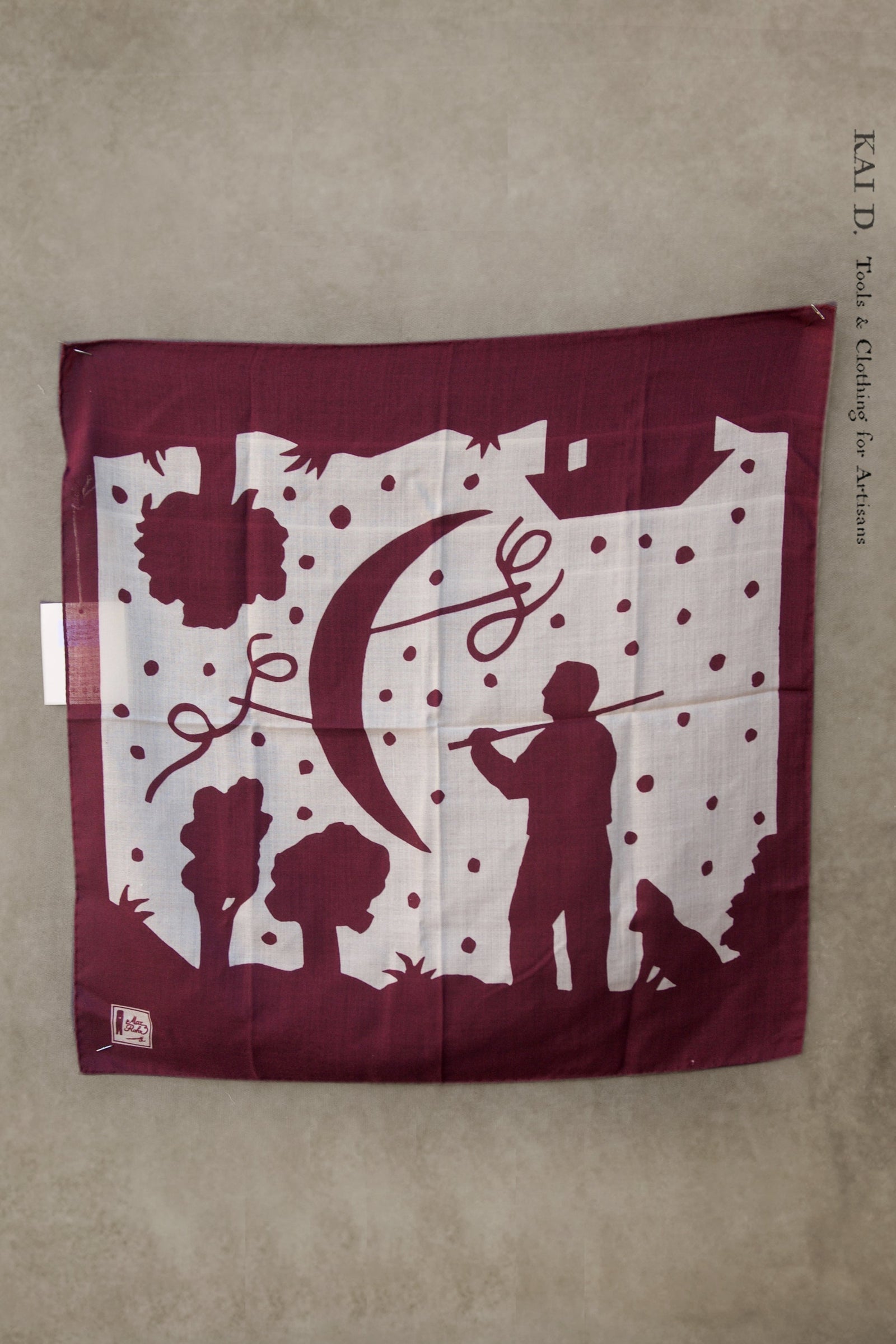 Wool Silk Bandana Burgunday Foulard