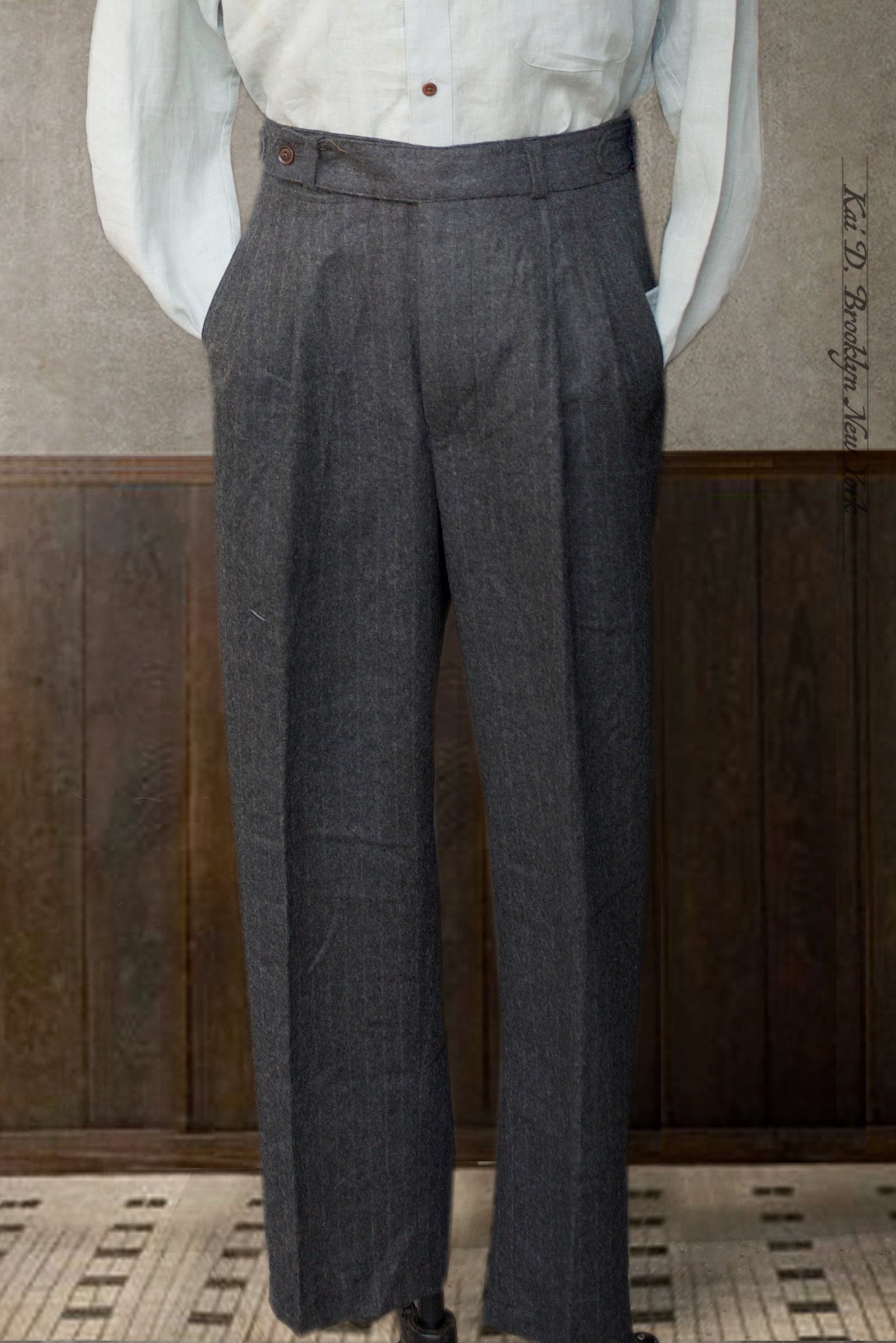 Wide Leg Matisse Pants Chalk Stripe Flannel 30