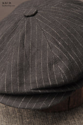Peaky Hat Chalk Stripe Cotton Wool Xl