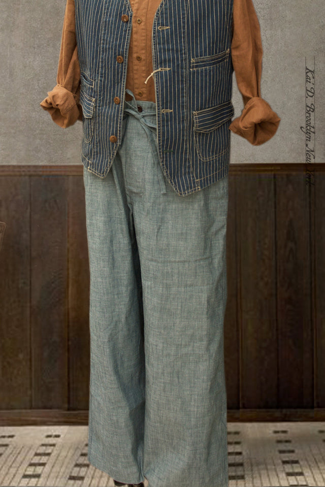 Le Nervi Trousers - Chambray - 30, 34, 36