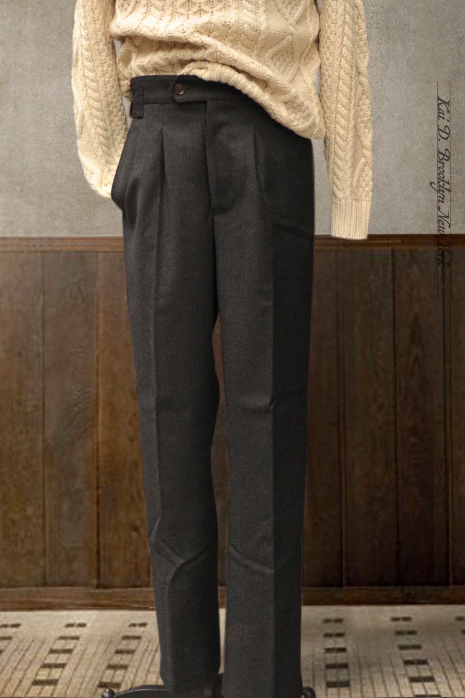 Cooper Pants Virgin Wool Tonal Plaid 30 32