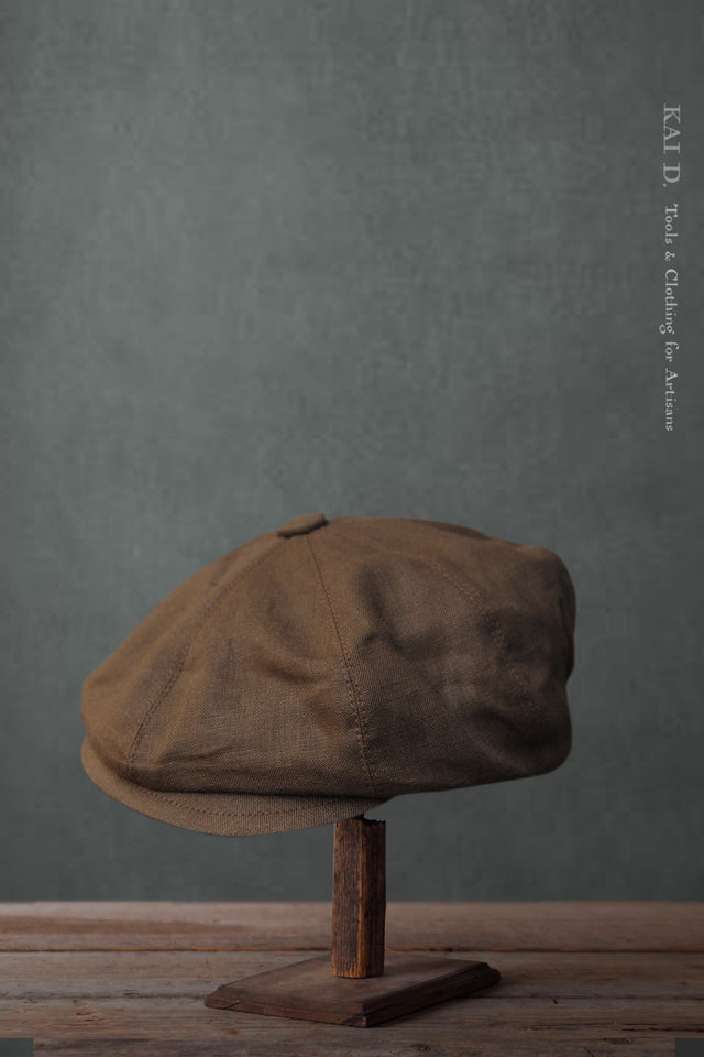 Peaky Hat - Brown Linen - M, L, XL