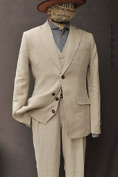 Chris Two Button Blazer Natural Linen M L