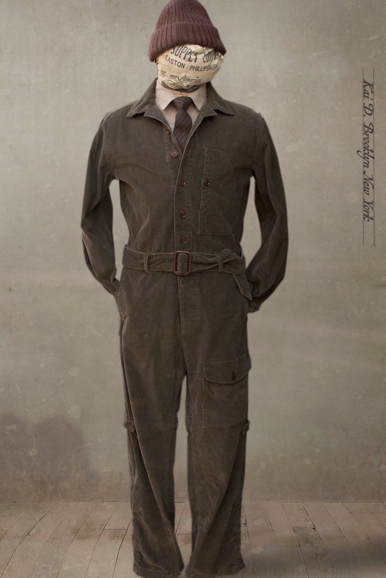 Lindbergh Flight Suit Garment Dyed Corduroy S M