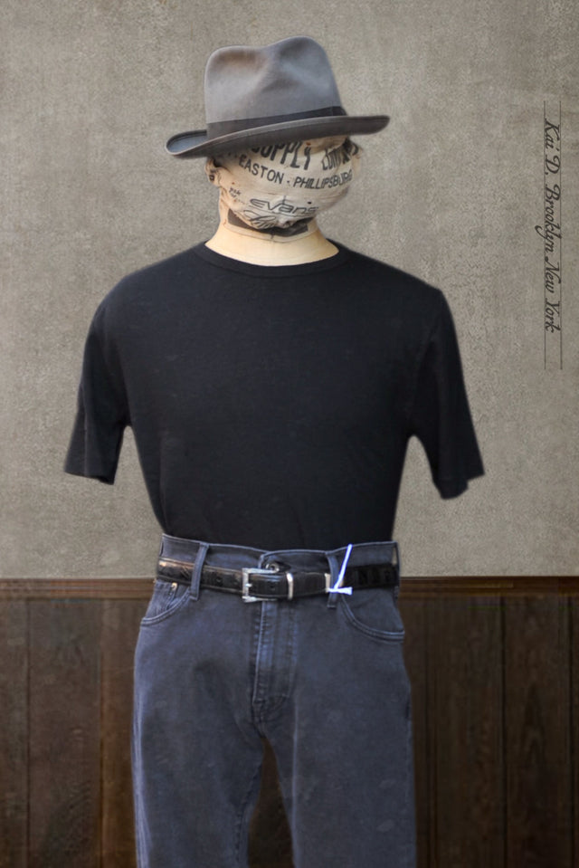 Cotton Cashmere Tee - Black - L