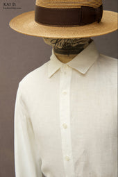 Delancey Shirt Belgian Linen Oyster M Xl Xxl
