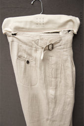Isa Belted Pants Linen Herringbone Xs S