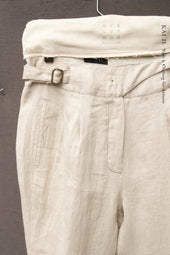 Isa Belted Pants Linen Herringbone Xs S