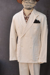 Dover Double Breasted Jacket Cotton Linen Eggshell 50