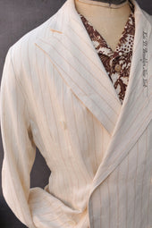 Dover Double Breasted Jacket Cotton Linen Eggshell 50