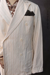 Dover Double Breasted Jacket Cotton Linen Eggshell 50