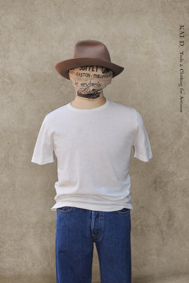 Fine Gauge Cotton Linen Tee - Eggshell - 5(L), 6 (XL)