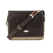 Entregar Messenger Bag Leather And Sand Canvas