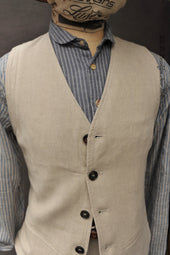 Daniel Vest Natural Linen M L