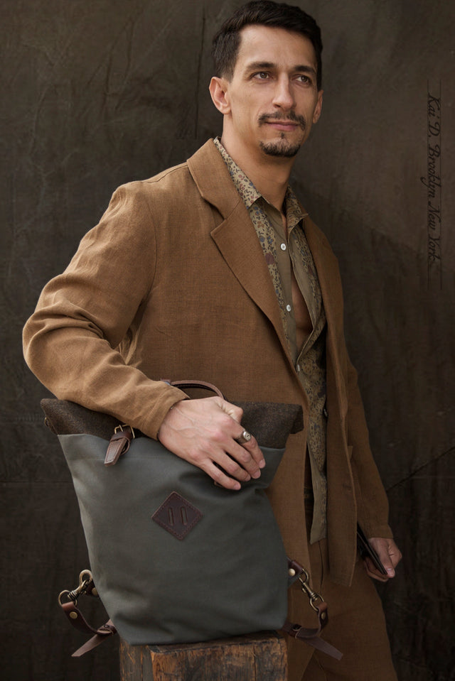 Double Breasted Jacket - Belgian Linen Wool - Cinnamon - 48, 50 (NO RETURN)