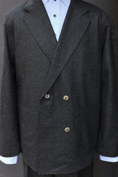 Double Breasted Jacket Prince Of Wale Flannel 48