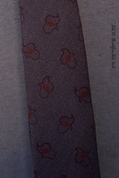 Printed Paisley Wool Tie Purple