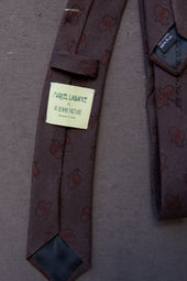 Printed Paisley Wool Tie Purple
