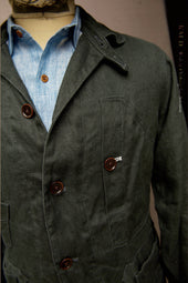 Degas Work Jacket Washed Heavy Linen S L Xl