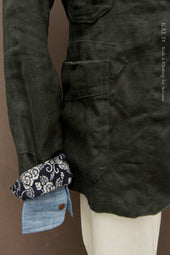 Degas Work Jacket Washed Heavy Linen S L Xl