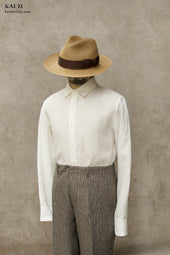 Delancey Shirt Belgian Linen Oyster M Xl Xxl