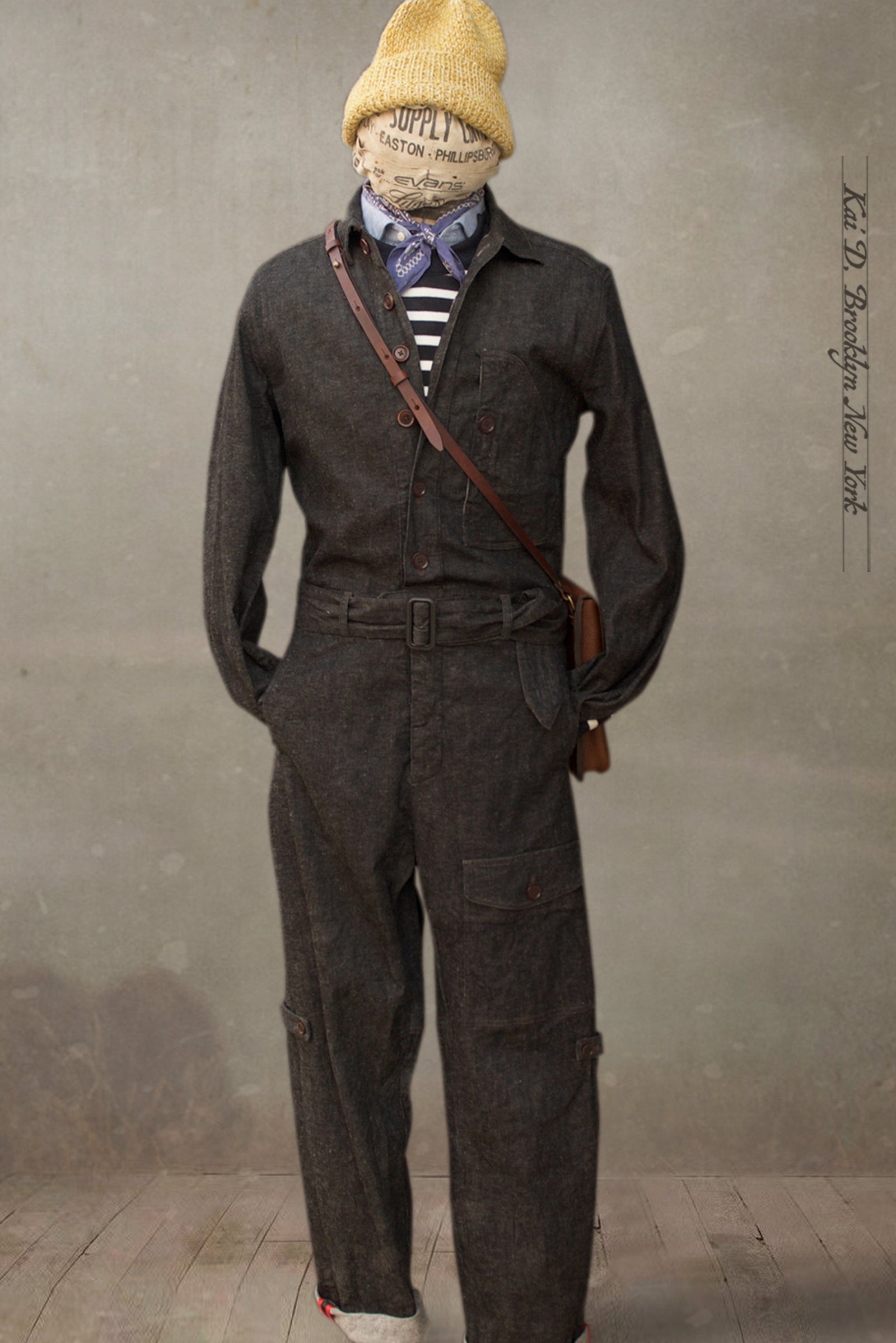 Lindbergh Flight Suit Cotton Linen Denim S M L