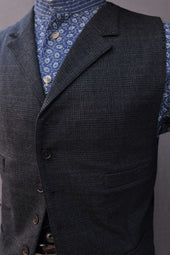 Doyle Vest Tonal Wool Plaid M L Xl