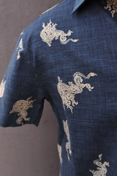 Cassady Shirt Indigo Cotton L Xl