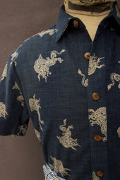 Cassady Shirt Indigo Cotton L Xl