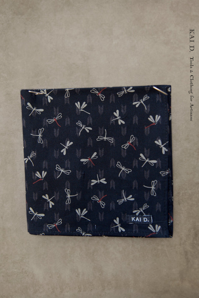 Dragon Fly Cotton Pocket Square - Black