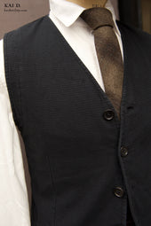 Over Dyed Houndstooth Cotton Vest Deep M