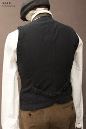 Over Dyed Houndstooth Cotton Vest Deep M