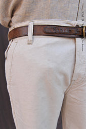 Bologna Slim Cut Trousers Bone 30 32 34