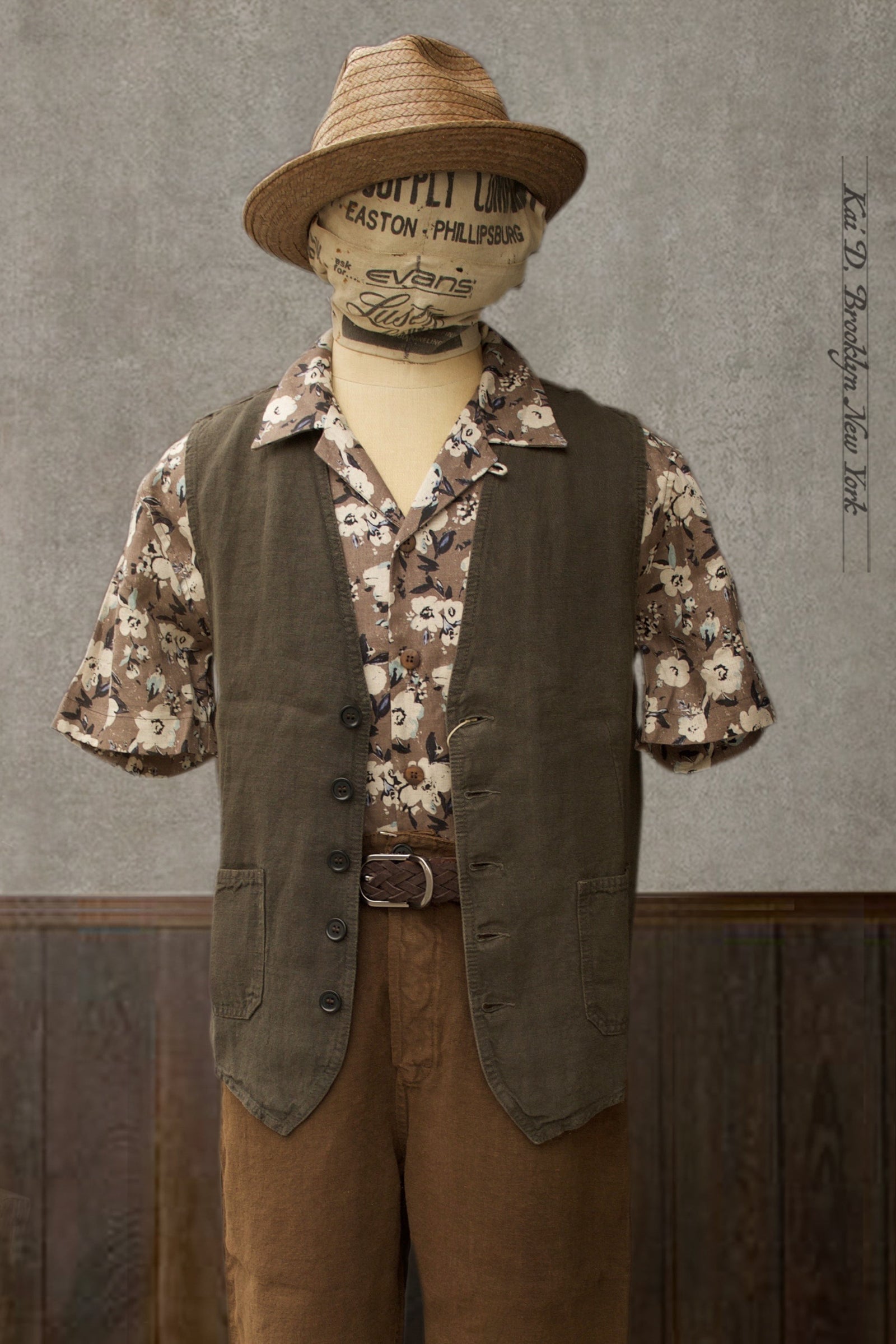 Heavy LInen Work Vest - Elk - 42(S), 44(M), 46(L), 48(XL), 50(XXL)