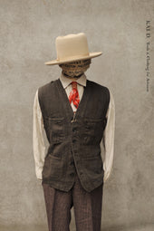 Heavy Linen Work Vest Elk 42 44 46 48 50