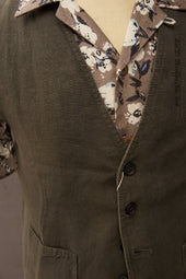 Heavy Linen Work Vest Elk 42 44 46 48 50
