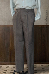 Enfield Pleated Trousers Cotton Tweed 48 50