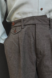 Enfield Pleated Trousers Cotton Tweed 48 50